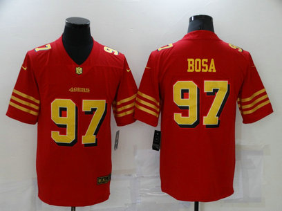 Nike 49ers 97 Nick Bosa Red Gold Color Rush Vapor Untouchable Limited Jersey Nike 49ers 97 Nick Bosa Red Gold Color Rush Vapor Untouchable Limited Jersey
