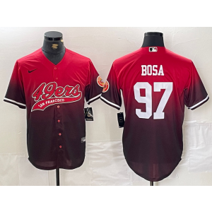 Nike 49ers 97 Nick Bosa Red Vapor Baseball Limited Men Jersey