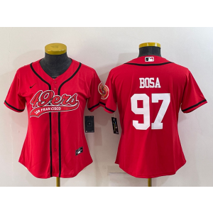 Nike 49ers 97 Nick Bosa Red Vapor Baseball Limited Women Jersey Nike 49ers 97 Nick Bosa Red Vapor Baseball Limited Women Jersey