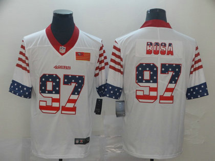 Nike 49ers 97 Nick Bosa White USA Flag Fashion Limited Jersey Nike 49ers 97 Nick Bosa White USA Flag Fashion Limited Jersey