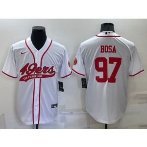 Nike 49ers 97 Nick Bosa White Vapor Baseball Limited Men Jersey Nike 49ers 97 Nick Bosa White Vapor Baseball Limited Men Jersey