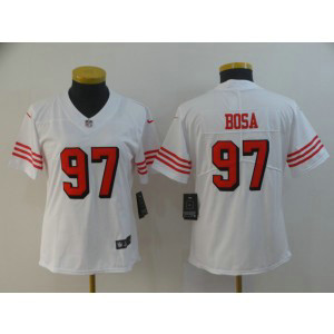 Nike 49ers 97 Nick Bosa White Vapor Untouchable Throwback Limited Women Jersey Nike 49ers 97 Nick Bosa White Vapor Untouchable Throwback Limited Women Jersey