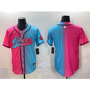 Nike 49ers Blank Blue Pink Split Baseball Vapor Limited Men Jersey 1 Nike 49ers Blank Blue Pink Split Baseball Vapor Limited Men Jersey 1