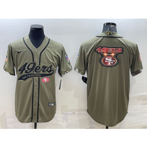 Nike 49ers Blank Olive Blank 2022 Salute To Service Baseball Logo Limited Men Jersey Nike 49ers Blank Olive Blank 2022 Salute To Service Baseball Logo Limited Men Jersey