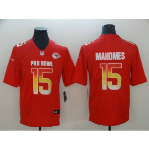 Nike AFC Chiefs 15 Patrick Mahomes Red 2019 Pro Bowl Game Men Jersey