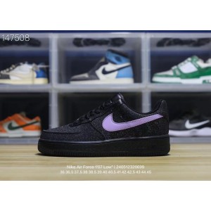 Nike Air Force 1 Black Purple Shoes