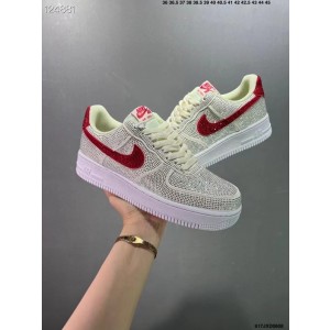 Nike Air Force 1 Silver Red Shoes