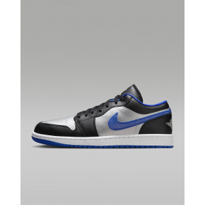 Nike Air Jordan 1 Black Sliver White Low Shoes