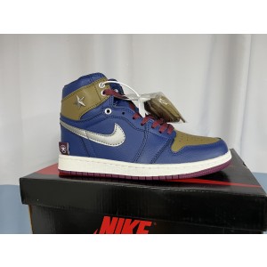 Nike Air Jordan 1 Blue Brown Shoes