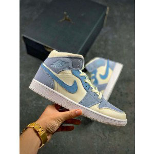 Nike Air Jordan 1 Cream Blue Shoes