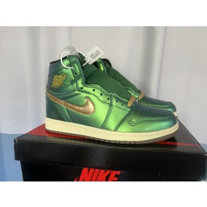 Nike Air Jordan 1 Green Gold Shoes