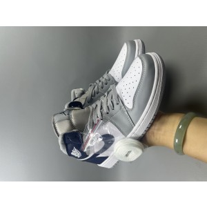 Nike Air Jordan 1 Grey Navy Shoes