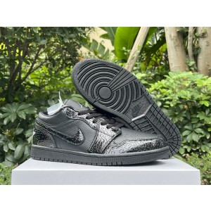 Nike Air Jordan 1 LOW Black Croc Shoes