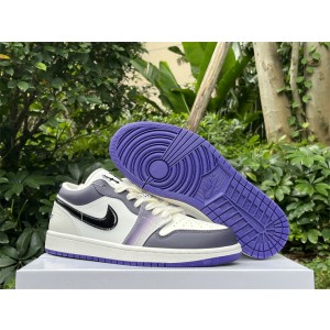 Nike Air Jordan 1 Low SE White Purple Black Shoes