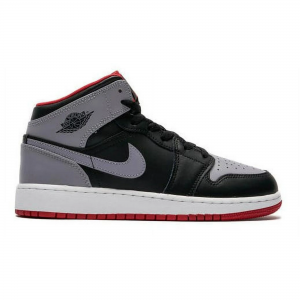 Nike Air Jordan 1 Mid Black-Fire Shoes