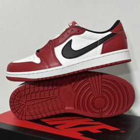 Nike Air Jordan 1 RETRO LOW OG Black Muslin Varsity Red Shoes