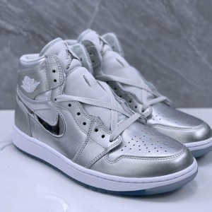 Nike Air Jordan 1 Silver Mid Shoes