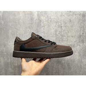 Nike Air Jordan 1 Travis Scott Brown Low Shoes