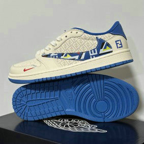 Nike Air Jordan 1 Travis Scott White Blue Shoes