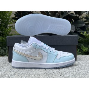 Nike Air Jordan 1 White Blue Low Shoes