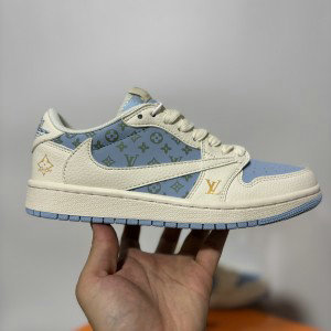 Nike Air Jordan 1 White Blue Travis Scott Shoes