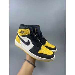 Nike Air Jordan 1 Yellow Black Shoes