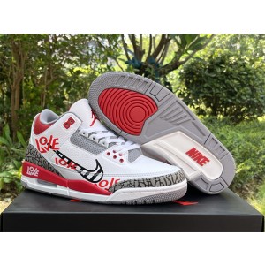 Nike Air Jordan 3 OG Fire Red DIY Love Shoes