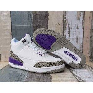 Nike Air Jordan 3 White Purple Shoes 2