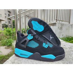 Nike Air Jordan 4 Black Blue Shoes