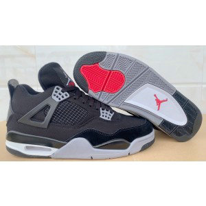 Nike Air Jordan 4 Black Canvas Shoes
