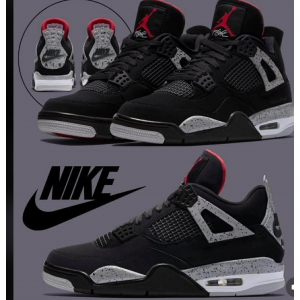 Nike Air Jordan 4 Black Cement Shoes