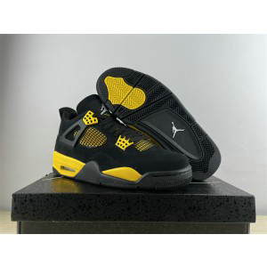 Nike Air Jordan 4 Thunder Black Yellow Shoes