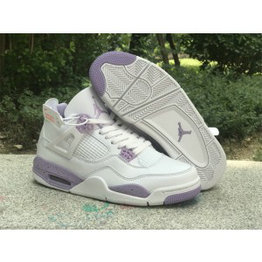 Nike Air Jordan 4 White Purple Shoes