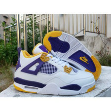 Nike Air Jordan 4 White Purple Shoes