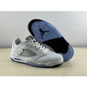 Nike Air Jordan 5 Low GS White Silver Shoes