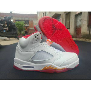 Nike Air Jordan 5 White Orange Shoes Nike Air Jordan 5 White Orange Shoes