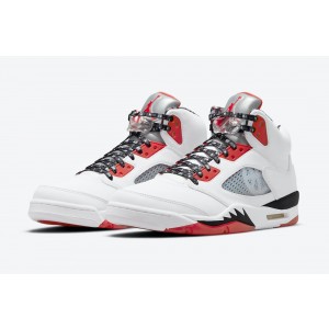 Nike Air Jordan 5 White Red Shoes