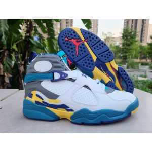 Nike Air Jordan 8 White Blue Shoes