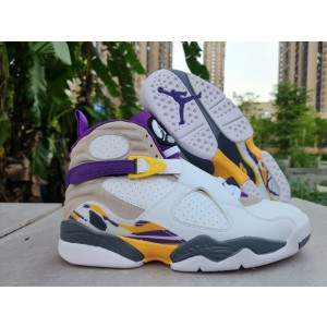 Nike Air Jordan 8 White Purple Shoes
