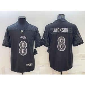 Nike Baltimore Ravens 8 Lamar Jackson Black Reflective Vapor Limited Men Jersey Nike Baltimore Ravens 8 Lamar Jackson Black Reflective Vapor Limited Men Jersey