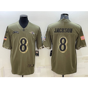 Nike Baltimore Ravens 8 Lamar Jackson Olive 2022 Salute To Service Limited Men Jersey Nike Baltimore Ravens 8 Lamar Jackson Olive 2022 Salute To Service Limited Men Jersey