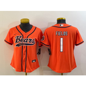 Nike Bears 1 Justin Fields Orange Vapor Baseball Limited Women Jersey Nike Bears 1 Justin Fields Orange Vapor Baseball Limited Women Jersey