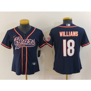 Nike Bears 18 Caleb Williams Navy Vapor Baseball Limited Women Jersey Nike Bears 18 Caleb Williams Navy Vapor Baseball Limited Women Jersey