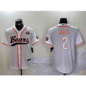 Nike Bears 2 DJ Moore White Vapor Baseball Limited Men Jersey Nike Bears 2 DJ Moore White Vapor Baseball Limited Men Jersey
