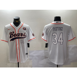 Nike Bears 34 Walter Payton White Vapor Baseball Limited Men Jersey
