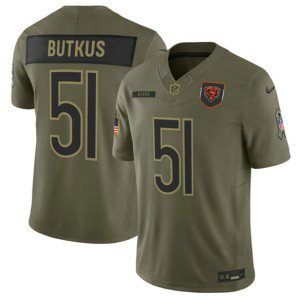 Nike Bears 51 Dick Butkus Olive 2025 Salute to Service F.U.S.E. Vapor Limited Men Jersey