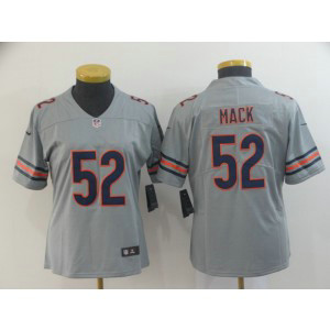 Nike Bears 52 Khalil Mack Gray Inverted Legend Women Jersey