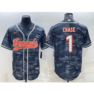 Nike Bengals 1 Chase Black Camo Vapor Baseball Limited Men Jersey Nike Bengals 1 Chase Black Camo Vapor Baseball Limited Men Jersey