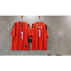 Nike Bengals 1 Chase Orange 2023 F.U.S.E Vapor Limited Men Jersey