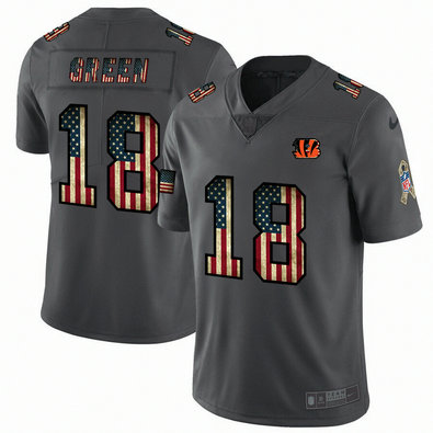 Nike Bengals 18 A.J. Green 2019 Salute To Service USA Flag Fashion Limited Jersey Nike Bengals 18 A.J. Green 2019 Salute To Service USA Flag Fashion Limited Jersey